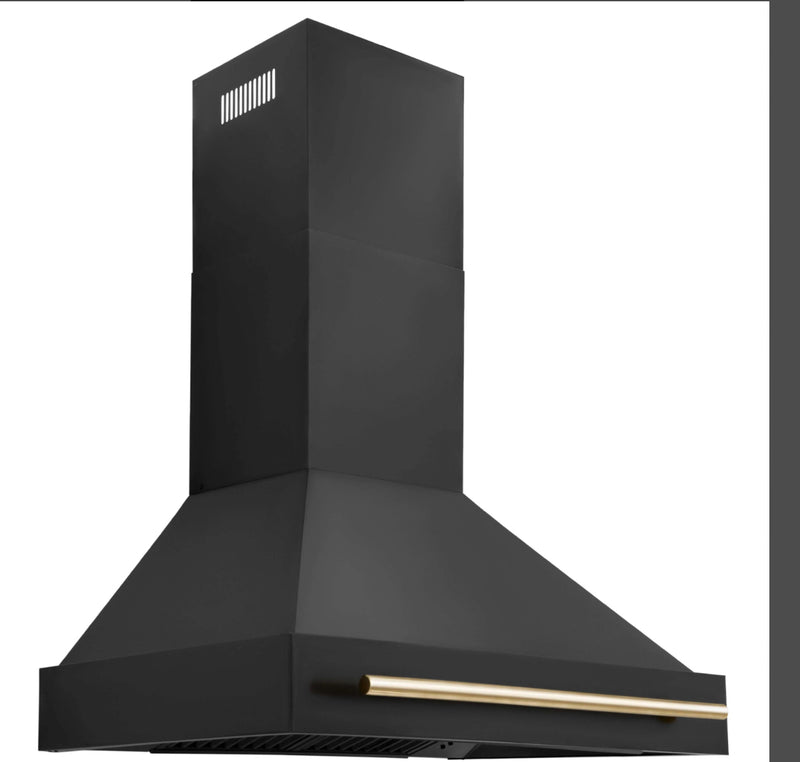 ZLINE Autograph Edition 36 in. Black Stainless Steel Range Hood with Handle (BS655Z-36)