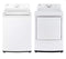 LG - 4.3 Cu. Ft. High-Efficiency Top Load Washer with SlamProof Glass Lid and 7.3 Cu. Ft. Electric Dryer with Sensor Dry - White WT6100CW . DLE6100W