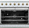 FORNO Espresso Antico 36" 4.5 cu. ft. Gas Range with 6 Sealed Burners in White with Antique Brass Accents, FFSGS6219-36