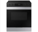 Samsung BESPOKE  NSE6DG8100SR
30 Inch Slide-In Electric Smart Range with 5 Elements, 6.3 cu. ft. Oven Capacity, 2 Dual Ring Burners, Warming Center, Storage Drawer, Self & Steam Clean, and ADA Compliant: Stainless Steel