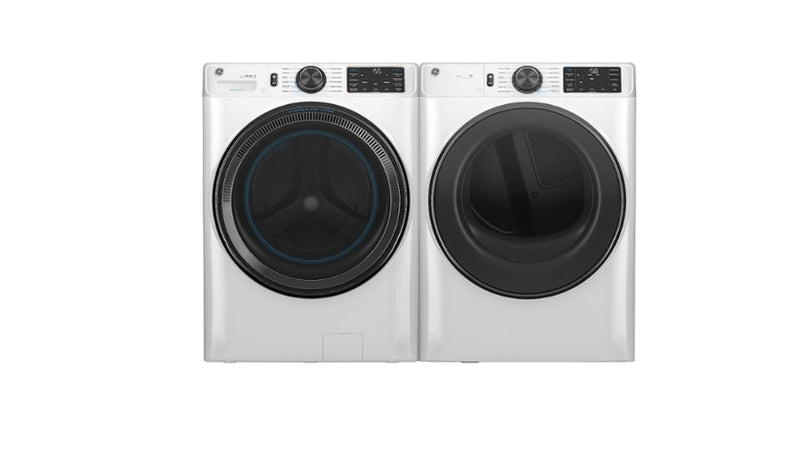 GE  GEWADRERS8501 Side-by-Side Washer & Dryer Set with Front Load Washer and Electric Dryer in Sapphire Blue