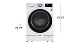 LG - 2.4 Cu. Ft. High-Efficiency Stackable Smart Front Load Washer with Steam and Built-In Intelligence and 4.2 Cu. Ft. Stackable Smart Electric Dryer with Dual Inverter HeatPump - White WM1455HWA , DLHC1455W