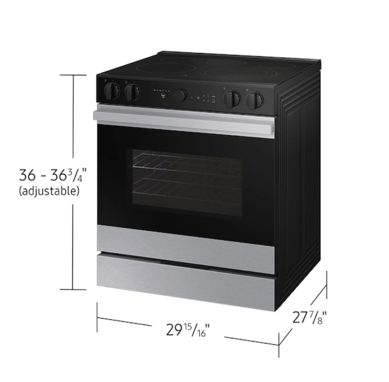 Samsung Bespoke 6.3 cu. ft. Smart Slide-In Electric Range with Air Sous Vide & Air Fry in Stainless Steel NSE6DG8500SRAA