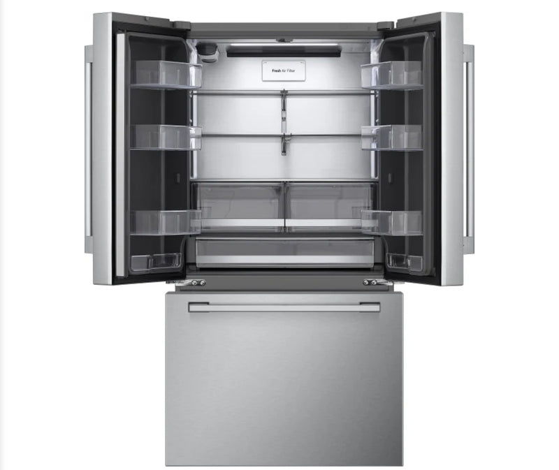 Studio  SRFB27S3
36 Inch Counter-Depth Freestanding French Door Smart Refrigerator with 26.5 Cu. Ft. Capacity, Door Cooling+, CoolGuard™, Glide N' Serve™, PrintProof™, LED Lighting, ThinQ® Technology, Smart Diagnosis, Internal Water Dispenser, and ENERGY