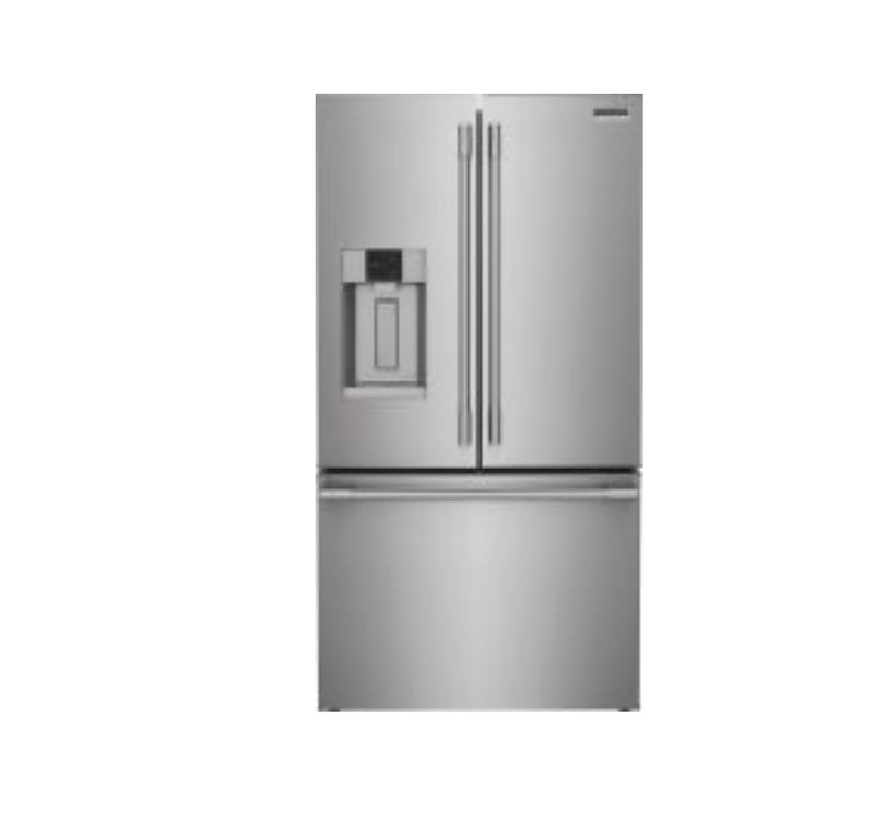 Frigidaire professional 4 Piece Kitchen Appliances Package with French Door Refrigerator, Electric Range, Over the Range Microwave and Dishwasher in Stainless Steel