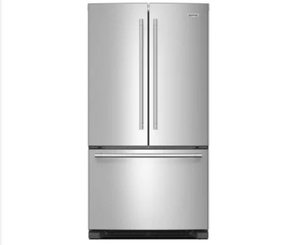 Maytag 36 Inch Freestanding French Door Refrigerator with 25.2 cu. ft. Capacity, 5 Glass Shelves, FreshLock™ Crisper, Gallon Bins, Deli Drawer, Interior Water Dispenser, Ice Maker, and ENERGY STAR® MRFF4236RZ