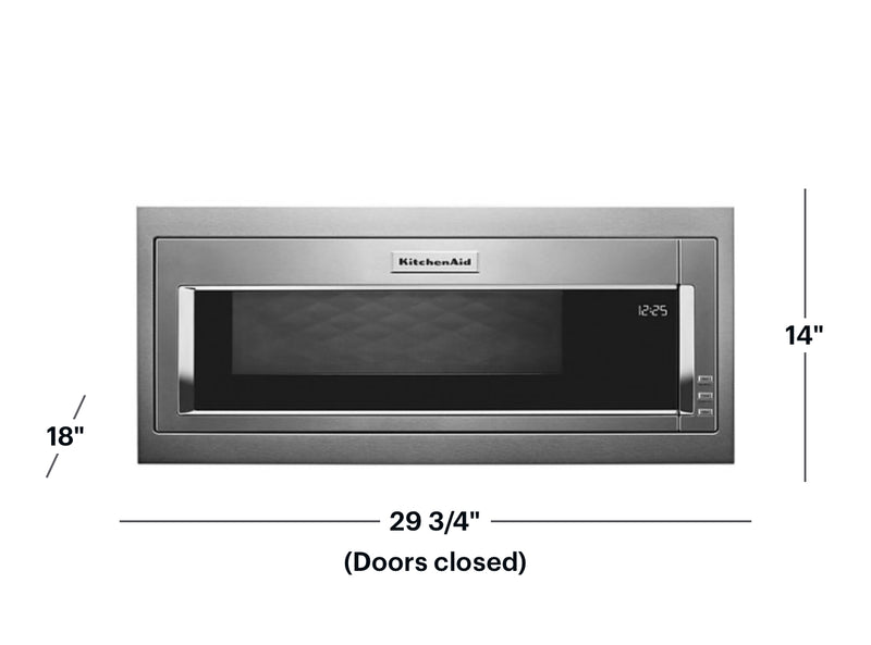 KitchenAid - 1.1 Cu. Ft. Built-In Low Profile Microwave with Slim Trim Kit - Stainless Steel KMBT5011KSS