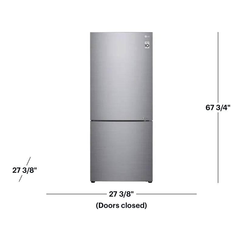 LG - 14.7 Cu. Ft. Bottom-Freezer Smart Refrigerator with Smart Cooling - Platinum Silver
Model:LBNC15231V