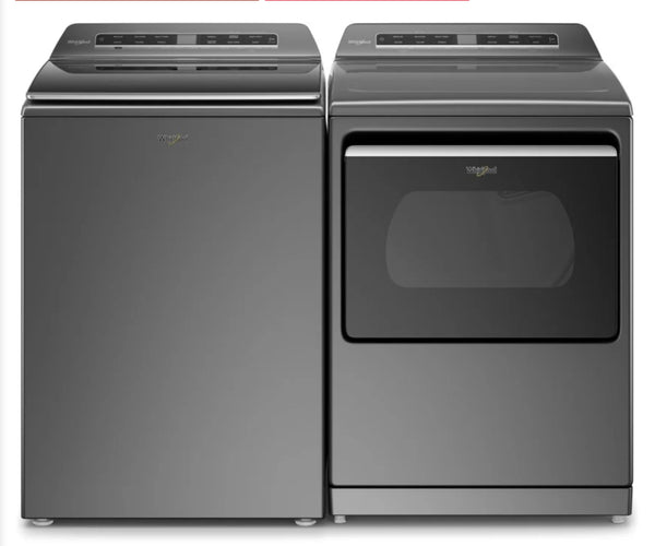 Whirlpool  WHWADRELC8127
Side-by-Side Washer & Dryer Set with Top Load Washer and Electric Dryer in Chrome Shadow