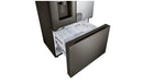 LG - 25.5 Cu. Ft. French Door-in-Door Counter-Depth Smart Refrigerator with Mirror InstaView - Black Stainless Steel LRYKC2606D