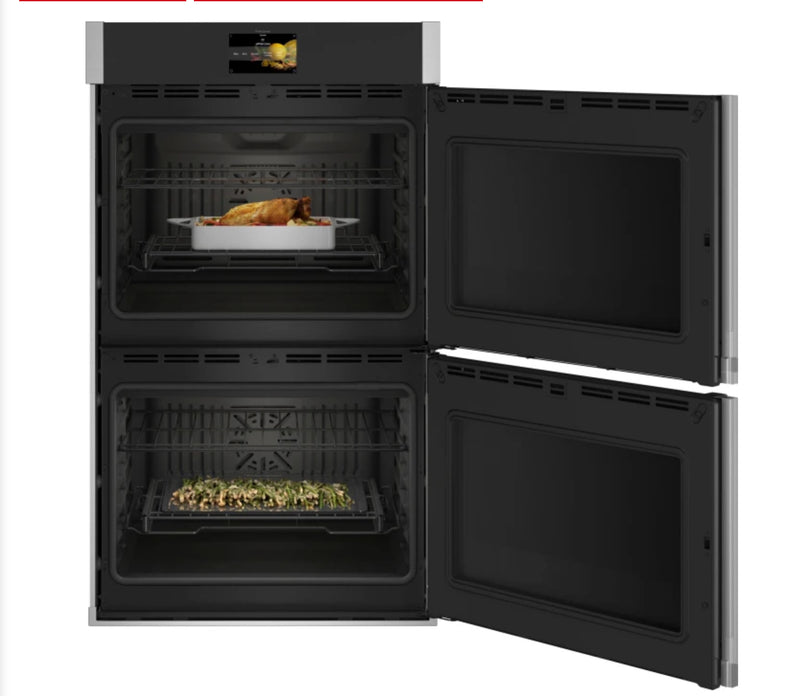 GE Profile  PTD700RSNSS
30 Inch Smart Convection Double Wall Oven with 10.0 Cu. Ft. Total Capacity, True European Convection, No Preheat Air Fry, Precision Cook Modes, Self-Clean with Steam Clean Option, Self Clean Oven Racks, and Control Lock: Right Hing