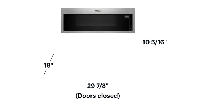 Whirlpool - 1.1 Cu. Ft. Low Profile Over-the-Range Microwave Hood Combination - Stainless Steel
Model:WML55011HS