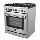 FORNO Lazio 30" 4.3 cu. ft. Gas Range with 5 Sealed Burners, Air Fryer and Griddle, FFSGS6276-30/ FFSGS6196-30