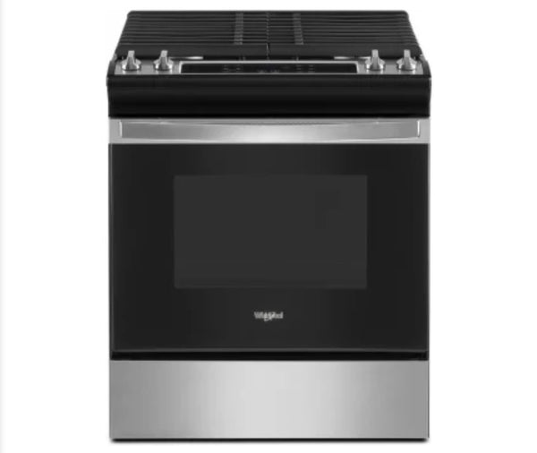 Whirlpool  WEG515S0LS
30 Inch Slide-In Gas Range with 4 Sealed Burners, 5.0 cu. ft. Capacity, SpeedHeat™ Burners, Frozen Bake™, Sabbath Mode, Self-Clean, and ADA Compliant: Stainless Steel