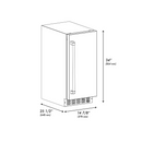 ZLINE Autograph 15" Touchstone Clear Cube Ice Maker with Drain Pump and Solid Stainless Steel Door with Polished Gold Handle, ICCDZ-ST-15-G