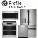 GE Profile 4 pieces appliances package with counter the fridge and double oven gas range, Dishwasher & OTR microwave