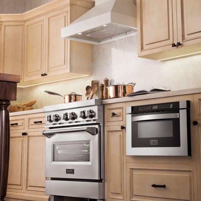 ZLINE 48 in. Wooden Wall Mount Range Hood in White, KBTT-48