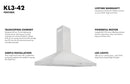 ZLINE 42 in. Convertible Vent Wall Mount Range Hood in Stainless Steel, KL3-42