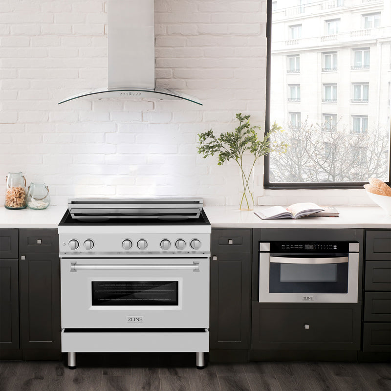 ZLINE 36" 4.6 cu. ft. Induction Range with a 5 Element Stove and Electric Oven in Stainless Steel, RAIND-36