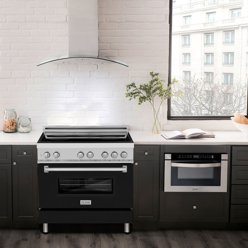 ZLINE 36" 4.6 cu. ft. Induction Range with a 5 Element Stove and Electric Oven in Black Matte, RAIND-BLM-36