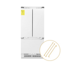 ZLINE Autograph 36" 19.6 cu. ft. Panel Ready Built-in 3-Door French Door Refrigerator with Internal Water and Ice Dispenser with Gold Handles, RBIVZ-36-G