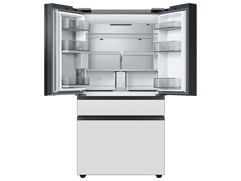 Sumsung Bespoke 4-Door French Door Refrigerator (29 cu. ft.) with Beverage Center™ in White Glass