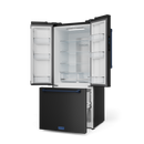 Gordon Ramsay by THOR Kitchen 30" 17.5 cu. ft. French Door Counter Depth Refrigerator with Ice Maker in Matte Black with Navy Blue Accents, RF3017FFD00-BLU
