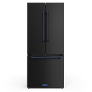Gordon Ramsay by THOR Kitchen 30" 17.5 cu. ft. French Door Counter Depth Refrigerator with Ice Maker in Matte Black with Navy Blue Accents, RF3017FFD00-BLU