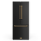 Gordon Ramsay by THOR Kitchen 30" 17.5 cu. ft. French Door Counter Depth Refrigerator with Ice Maker in Matte Black with Bronze Accents, RF3017FFD00-BRZ