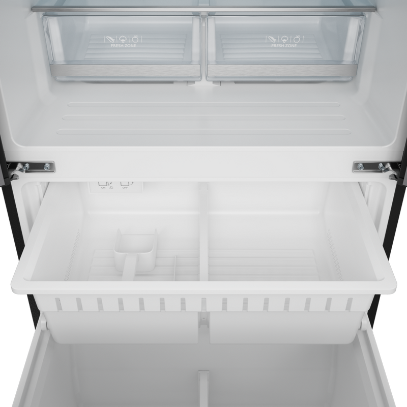 Gordon Ramsay by THOR Kitchen 30" 17.5 cu. ft. French Door Counter Depth Refrigerator with Ice Maker in Matte Black with Stainless Steel Accents, RF3017FFD00-SS
