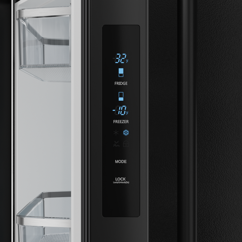 Gordon Ramsay by THOR Kitchen 30" 17.5 cu. ft. French Door Counter Depth Refrigerator with Ice Maker in Matte Black, RF3017FFD00