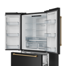 Gordon Ramsay by THOR Kitchen 36" 20.3 cu. ft. French Door Counter Depth Refrigerator with Ice Maker in Matte Black with Bronze Accents, RF3621CTD00-BRZ