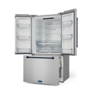 Gordon Ramsay by THOR Kitchen 36" 20.3 cu. ft. French Door Counter Depth Refrigerator with Ice Maker in Stainless Steel with Navy Blue Accents, RF3621CTD99-BLU