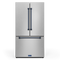 Gordon Ramsay by THOR Kitchen 36" 20.3 cu. ft. French Door Counter Depth Refrigerator with Ice Maker in Stainless Steel with Navy Blue Accents, RF3621CTD99-BLU