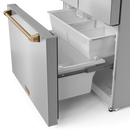 Gordon Ramsay by THOR Kitchen 36" 20.3 cu. ft. French Door Counter Depth Refrigerator with Ice Maker in Stainless Steel with Bronze Accents, RF3621CTD99-BRZ