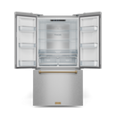 Gordon Ramsay by THOR Kitchen 36" 20.3 cu. ft. French Door Counter Depth Refrigerator with Ice Maker in Stainless Steel with Bronze Accents, RF3621CTD99-BRZ
