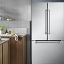 Gordon Ramsay by THOR Kitchen 36" 20.3 cu. ft. French Door Counter Depth Refrigerator with Ice Maker in Stainless Steel, RF3621CTD99