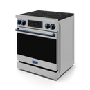 Gordon Ramsay by THOR Kitchen 30" 4.55 cu. ft. Professional Electric Range with Tilt Panel Touch Control, Self-Clean and Air Fry in Stainless Steel with Navy Blue Accents, RSE30-BLU