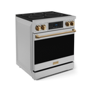 Gordon Ramsay by THOR Kitchen 30" 4.55 cu. ft. Professional Electric Range with Tilt Panel Touch Control, Self-Clean and Air Fry in Stainless Steel with Bronze Accents, RSE30-BRZ