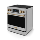 Gordon Ramsay by THOR Kitchen 30" 4.55 cu. ft. Professional Electric Range with Tilt Panel Touch Control, Self-Clean and Air Fry in Stainless Steel with Bronze Accents, RSE30-BRZ