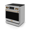 Gordon Ramsay by THOR Kitchen 30" 4.55 cu. ft. Professional Electric Range with Tilt Panel Touch Control, Self-Clean and Air Fry in Stainless Steel with Bronze Accents, RSE30-BRZ