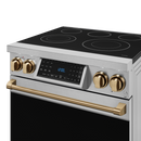 Gordon Ramsay by THOR Kitchen 30" 4.55 cu. ft. Professional Electric Range with Tilt Panel Touch Control, Self-Clean and Air Fry in Stainless Steel with Bronze Accents, RSE30-BRZ