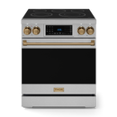 Gordon Ramsay by THOR Kitchen 30" 4.55 cu. ft. Professional Electric Range with Tilt Panel Touch Control, Self-Clean and Air Fry in Stainless Steel with Bronze Accents, RSE30-BRZ