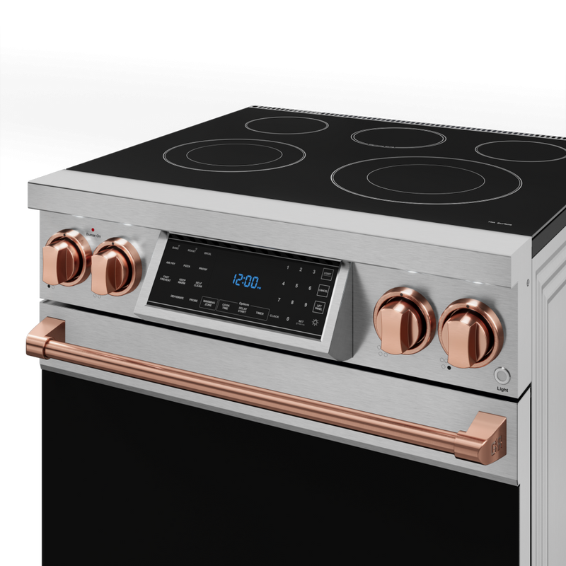 Gordon Ramsay by THOR Kitchen 30" 4.55 cu. ft. Professional Electric Range with Tilt Panel Touch Control, Self-Clean and Air Fry in Stainless Steel with Rose Gold Accents, RSE30-RSG