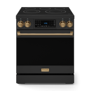 Gordon Ramsay by THOR Kitchen 30" 4.55 cu. ft. Professional Electric Range with Tilt Panel Touch Control, Self-Clean and Air Fry in Matte Black with Bronze Accents, RSE30B-BRZ