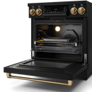 Gordon Ramsay by THOR Kitchen 30" 4.55 cu. ft. Professional Electric Range with Tilt Panel Touch Control, Self-Clean and Air Fry in Matte Black with Bronze Accents, RSE30B-BRZ