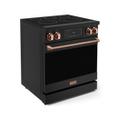 Gordon Ramsay by THOR Kitchen 30" 4.55 cu. ft. Professional Electric Range with Tilt Panel Touch Control, Self-Clean and Air Fry in Matte Black with Rose Gold Accents, RSE30B-RSG