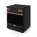 Gordon Ramsay by THOR Kitchen 30" 4.55 cu. ft. Professional Electric Range with Tilt Panel Touch Control, Self-Clean and Air Fry in Matte Black with Rose Gold Accents, RSE30B-RSG