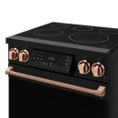 Gordon Ramsay by THOR Kitchen 30" 4.55 cu. ft. Professional Electric Range with Tilt Panel Touch Control, Self-Clean and Air Fry in Matte Black with Rose Gold Accents, RSE30B-RSG