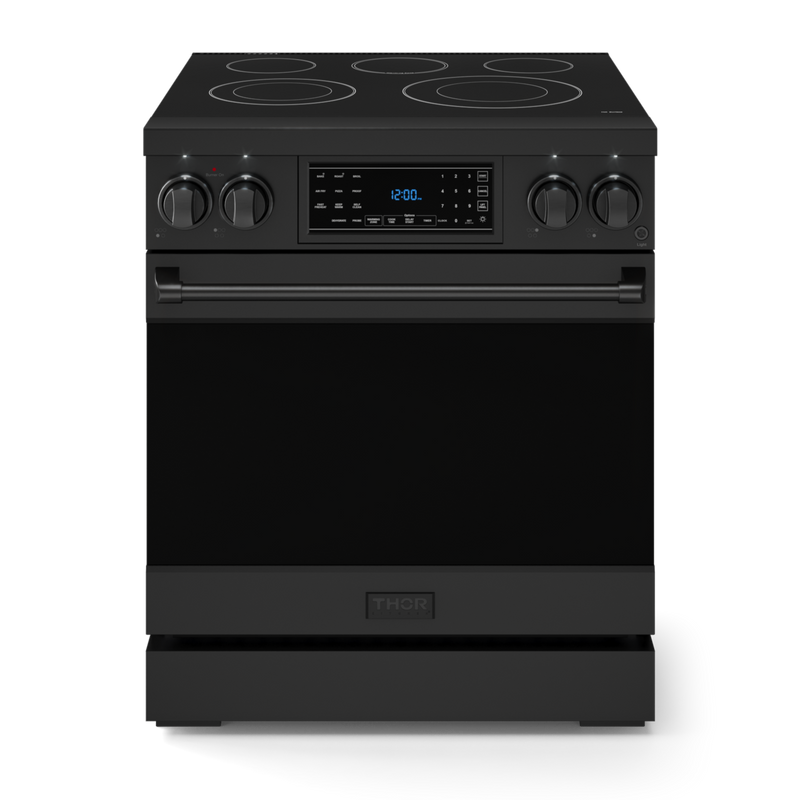 Gordon Ramsay by THOR Kitchen 30" 4.55 cu. ft. Professional Electric Range with Tilt Panel Touch Control, Self-Clean and Air Fry in Matte Black, RSE30B